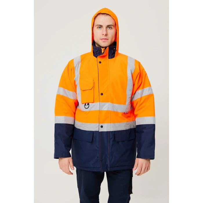 Kışlık İş Güvenliği Parkası Neon EN ISO 13688 20471 343 Linum