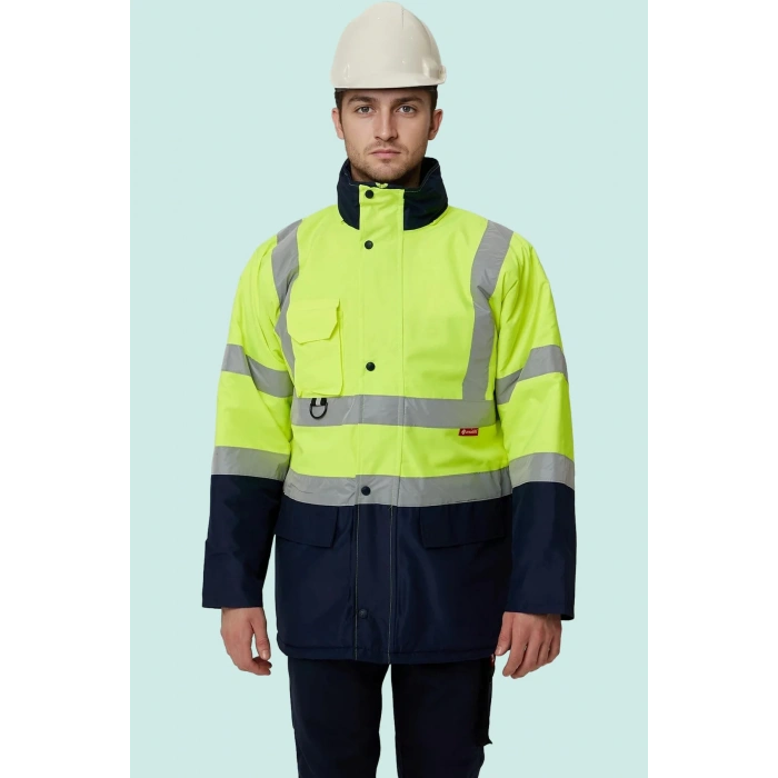 Kışlık İş Güvenliği Parkası Neon EN ISO 13688 20471 343 Linum