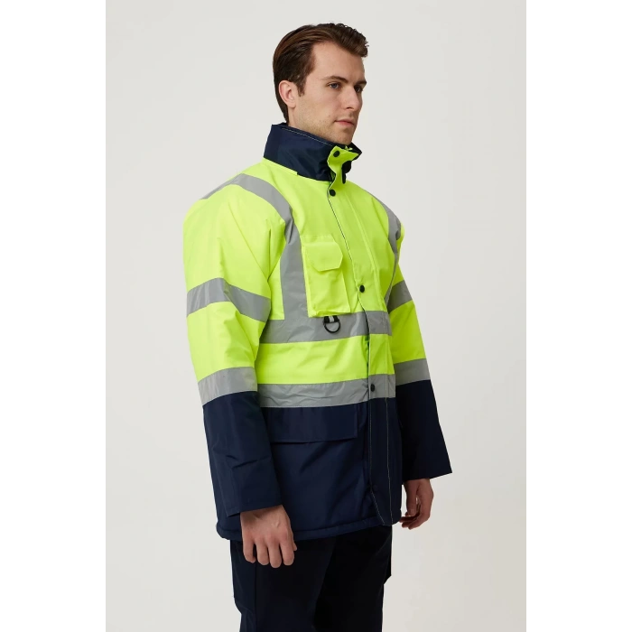 Kışlık İş Güvenliği Parkası Neon EN ISO 13688 20471 343 Linum