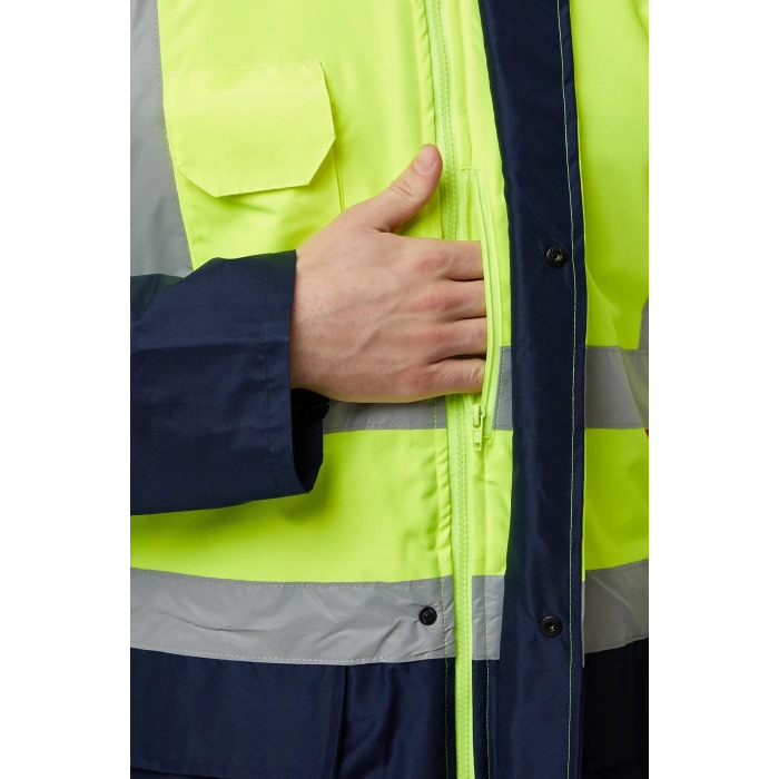 Kışlık İş Güvenliği Parkası Neon EN ISO 13688 20471 343 Linum