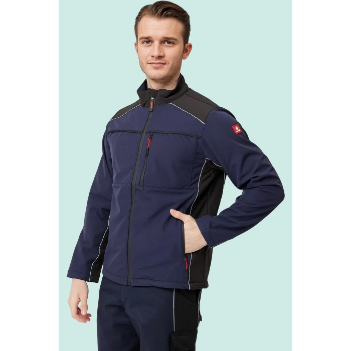 Kışlık İş Güvenliği Softshell Mont Allium Suya Rüzgar Kesici Termal İç Astarlı