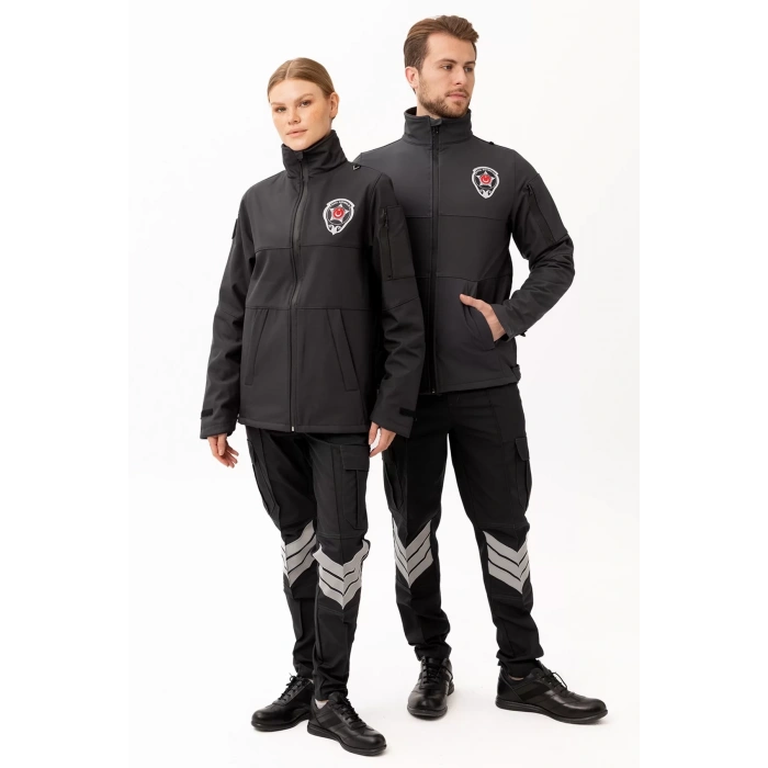 Kışlık İş Güvenliği Softshell Mont Kıyafetleri Rüzgar Geçirmez Nefes Alabilen Montu