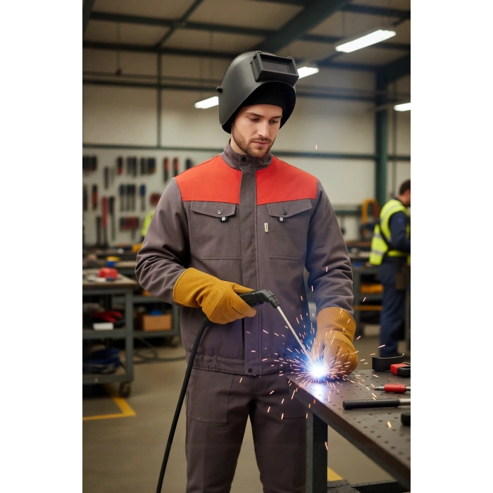 Kışlık İş Mont GriTuruncu Kapitone Astarlı Avensis Astar Rüzgar Geçirmez Montu Kıyafeti