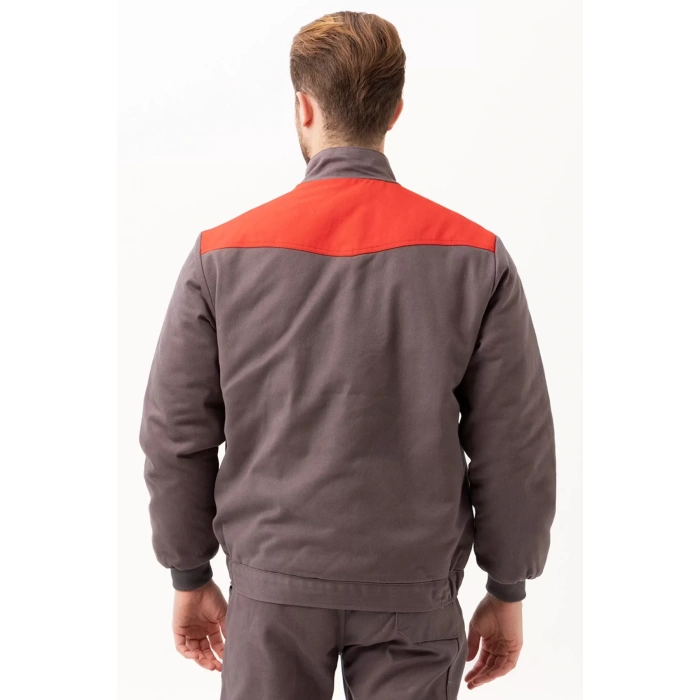 Kışlık İş Mont GriTuruncu Kapitone Astarlı Avensis Astar Rüzgar Geçirmez Montu Kıyafeti