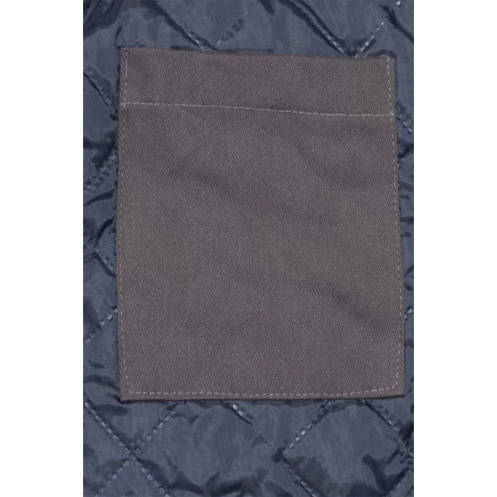 Kışlık İş Montu GriKırmızı Pamuklu Polar Astarlı Nigra Tasarım