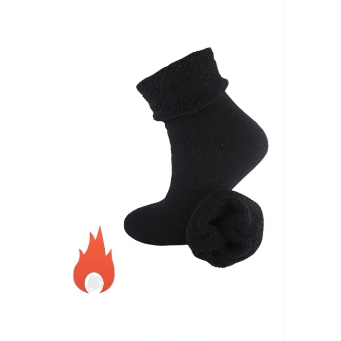 Kışlık Sıcak Tutucu Yünlü Çorap Kalın Tabanlı Termal İç Havlu