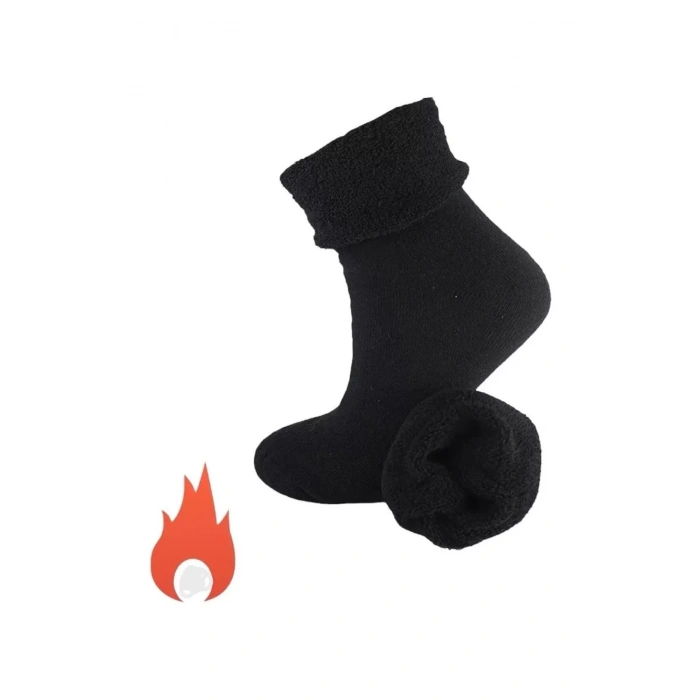 Kışlık Sıcak Tutucu Yünlü Çorap Kalın Tabanlı Termal İç Havlu