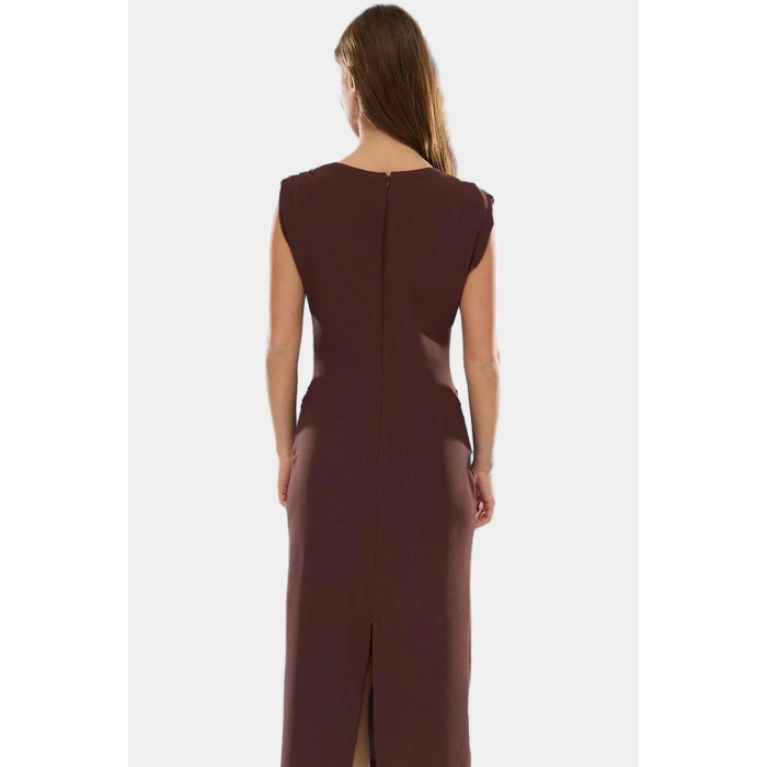 Kolsuz Bodycon Midi Elbise Nefes Alan Polyester Kumaş Günlük Kullanım İçin