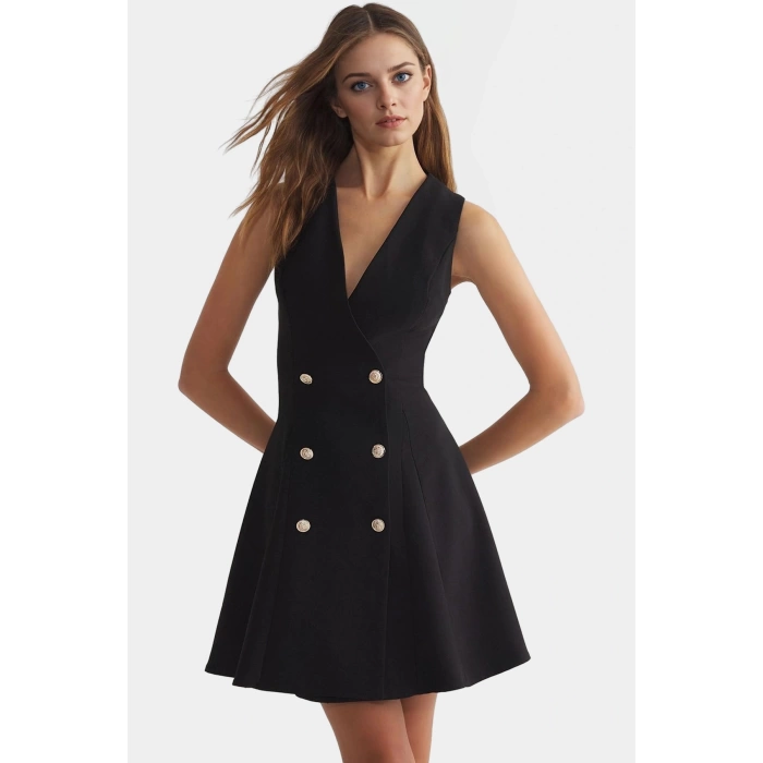 Kolsuz Finike Dokuma Mini Elbise 88% Polyester 12% Elastan Trend Tasarım