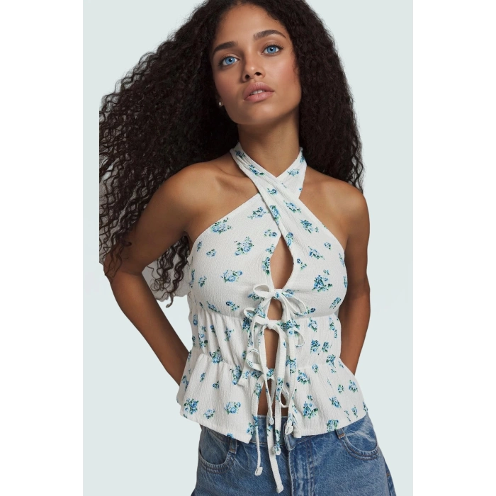 Kolsuz Fitted Örme Bluz %97 Polyester Yazlık Günlük Tarz Kullanım İçin Trend Tasarım