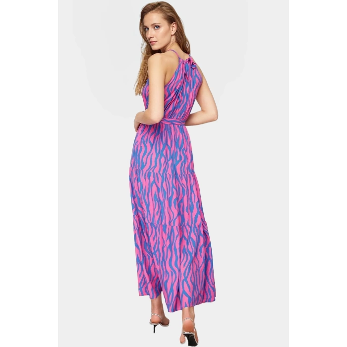 Kolsuz Halter Yaka Çok A line Maxi Elbise Yaz İçin Şık ve Rahat Modern Stil Yüksek Kalite