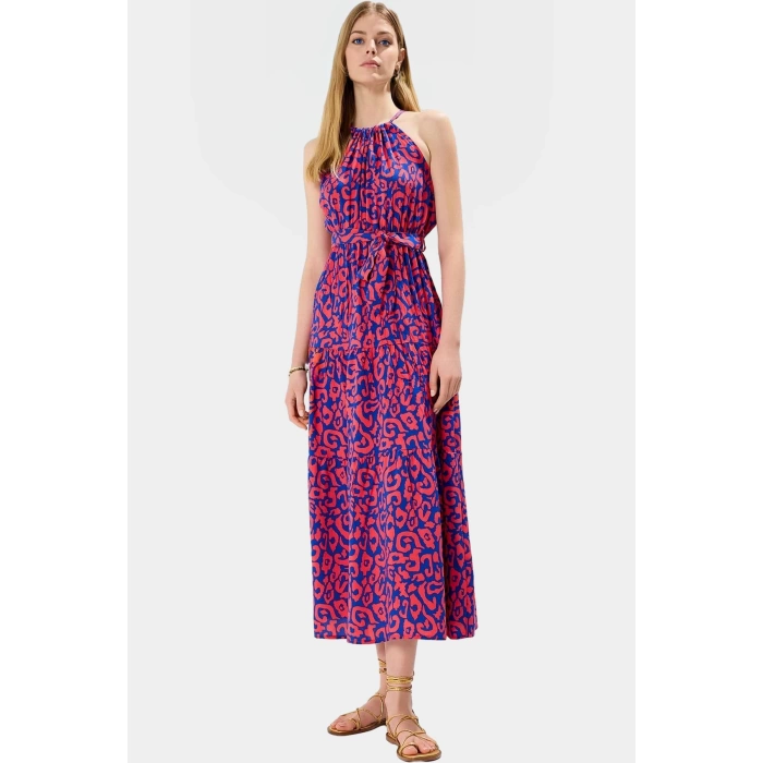 Kolsuz Halter Yaka Çok A line Maxi Elbise Yaz İçin Şık ve Rahat Modern Stil Yüksek Kalite