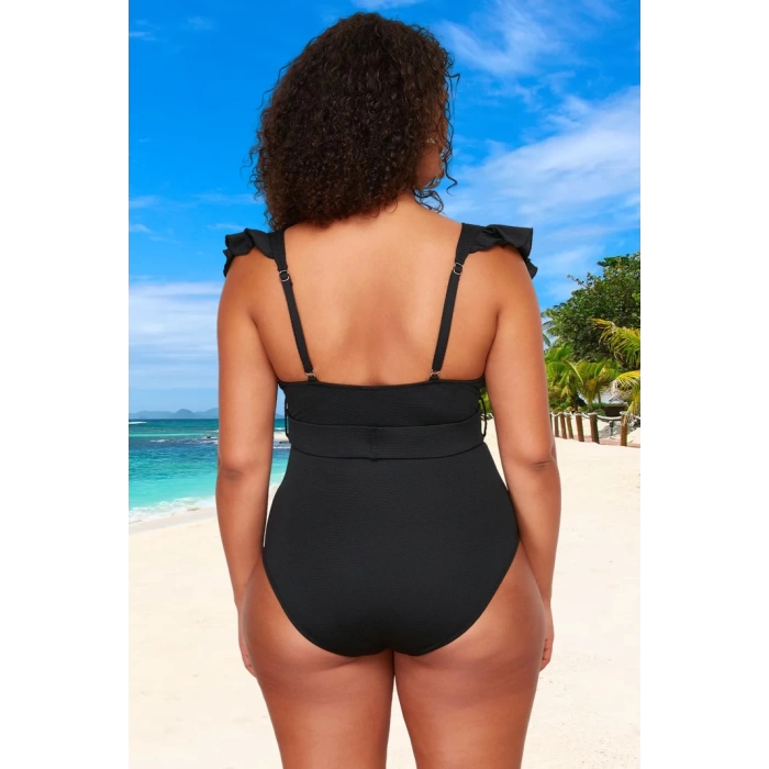 Konforlu Modern Büyük Beden Mayo Klora Dayanıklı Plus Size Plaj Ve Havuz İçin