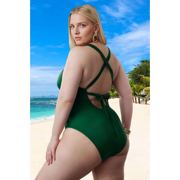 Konforlu Modern Büyük Beden Mayo Plaj Kıyafeti Plus Size UV Korumalı