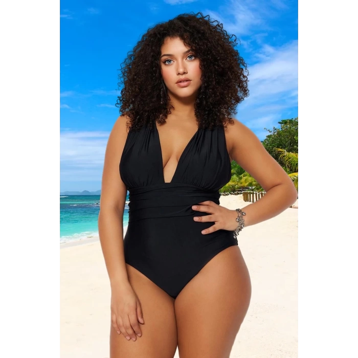 Konforlu Modern Çapraz Büyük Beden Mayo Her Bedende Şıklık Plus Size Plaj Ve Havuz İçin