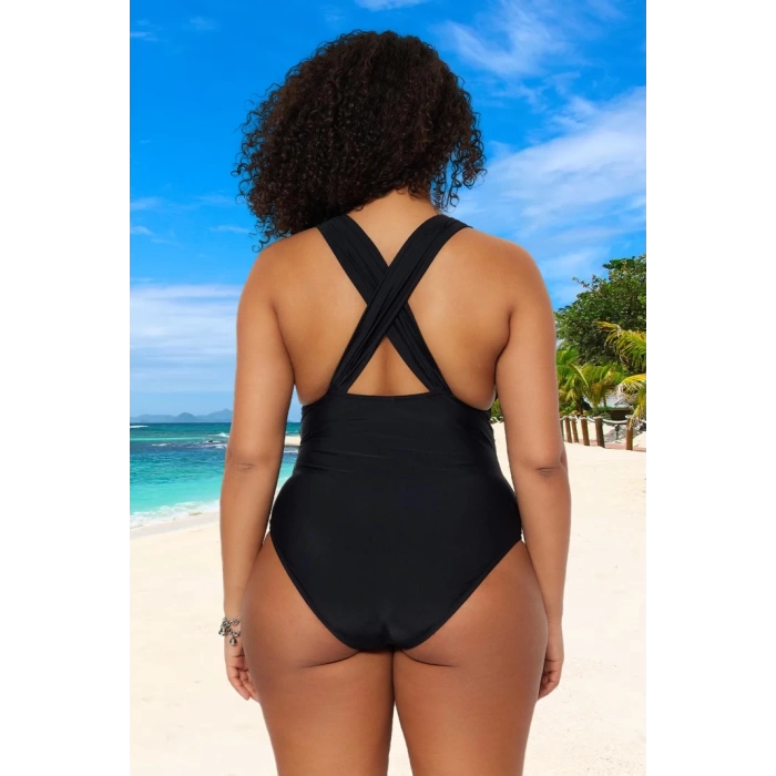 Konforlu Modern Çapraz Büyük Beden Mayo Her Bedende Şıklık Plus Size Plaj Ve Havuz İçin