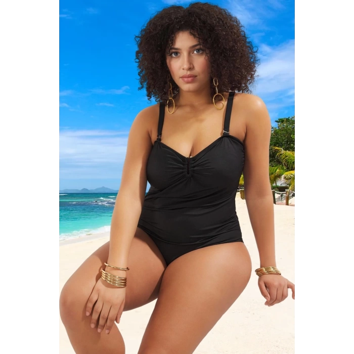 Konforlu Plus Size Mayo Tasarım Büyük Beden Esnek Kumaş Plaj Kıyafeti