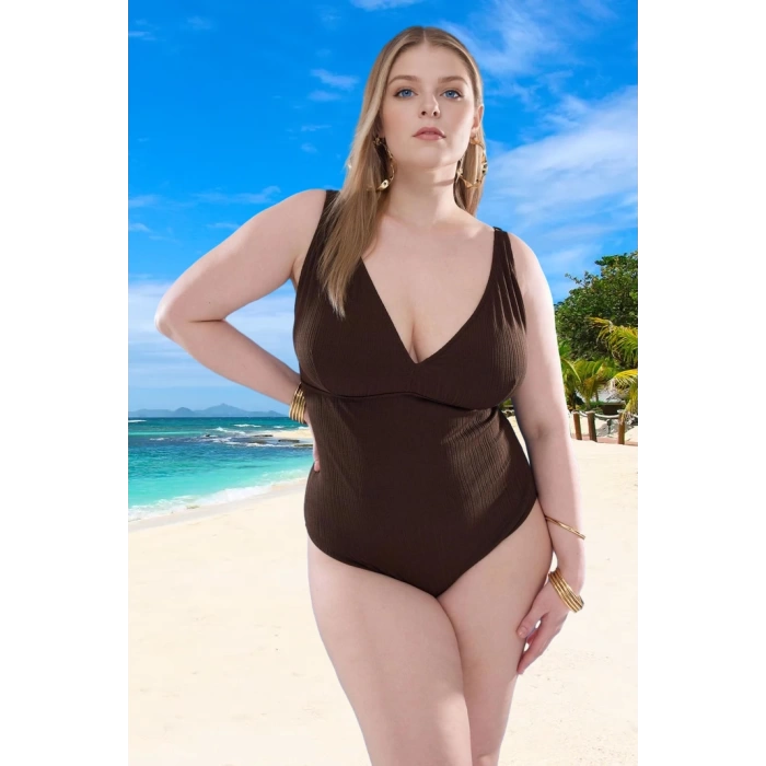 Konforlu Plus Size Mayo Tasarım Büyük Beden Hızlı Kuruyan Şık Detaylı Tam Destek