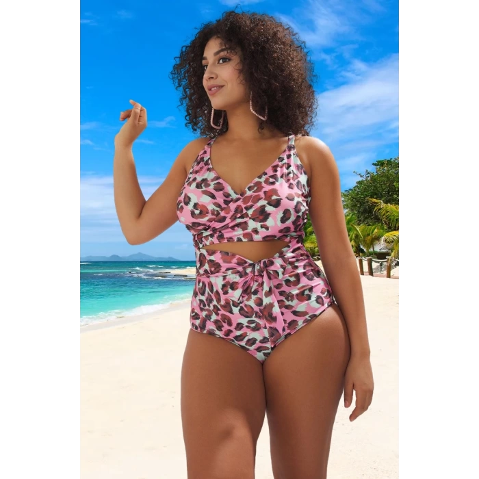 Konforlu Plus Size Mayo Tasarım Büyük Beden Plaj Kıyafeti Tam Destek