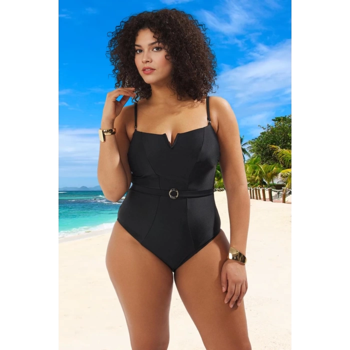 Konforlu Plus Size Mayo Tasarım Büyük Beden Plaj Kıyafeti Tam Destek