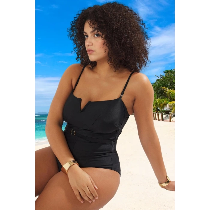 Konforlu Plus Size Mayo Tasarım Büyük Beden Plaj Kıyafeti Tam Destek