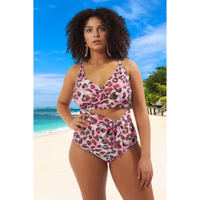 Konforlu Plus Size Mayo Tasarım Büyük Beden Plaj Kıyafeti Tam Destek