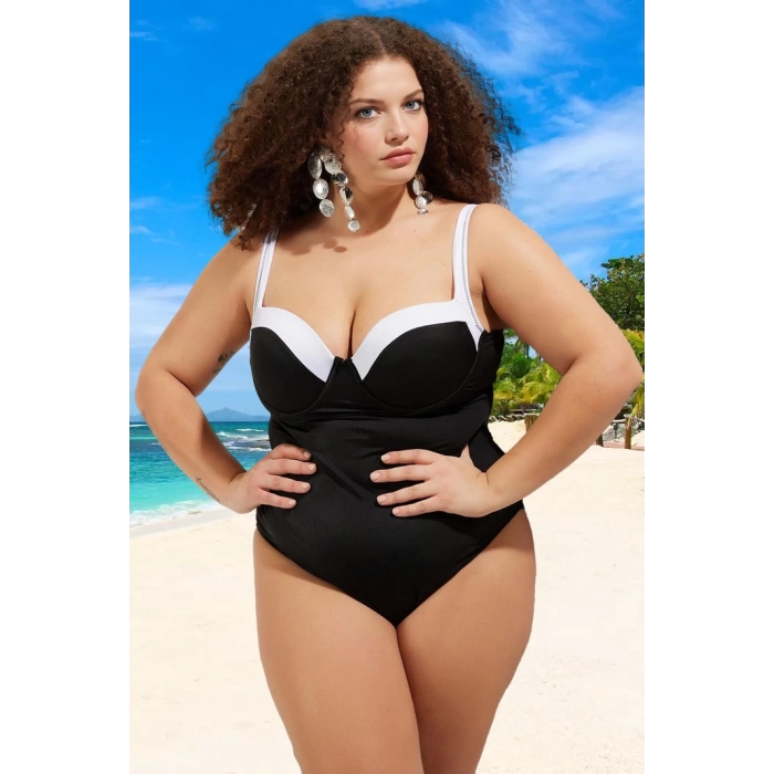 Konforlu Plus Size Mayo Tasarım Büyük Beden Plaj Ve Havuz İçin Klora Dayanıklı Yüksek Konfor