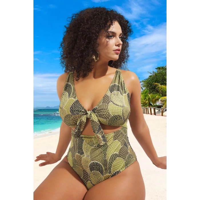 Konforlu Plus Size Mayo Tasarım Büyük Beden Şık Detaylı Rahat Kesim Battal Boy