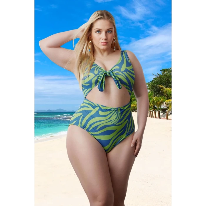 Konforlu Plus Size Mayo Tasarım Büyük Beden Şık Detaylı Rahat Kesim Battal Boy