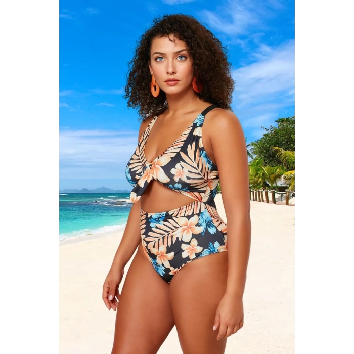 Konforlu Plus Size Mayo Tasarım Büyük Beden Şık Detaylı Rahat Kesim Battal Boy