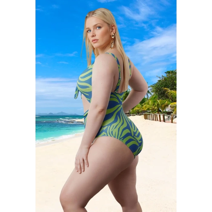 Konforlu Plus Size Mayo Tasarım Büyük Beden Şık Detaylı Rahat Kesim Battal Boy