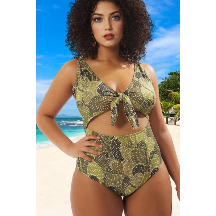 Konforlu Plus Size Mayo Tasarım Büyük Beden Şık Detaylı Rahat Kesim Battal Boy