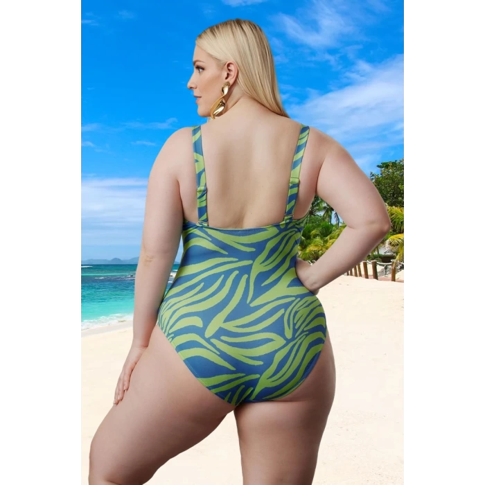 Konforlu Plus Size Mayo Tasarım Büyük Beden Şık Detaylı Rahat Kesim Battal Boy