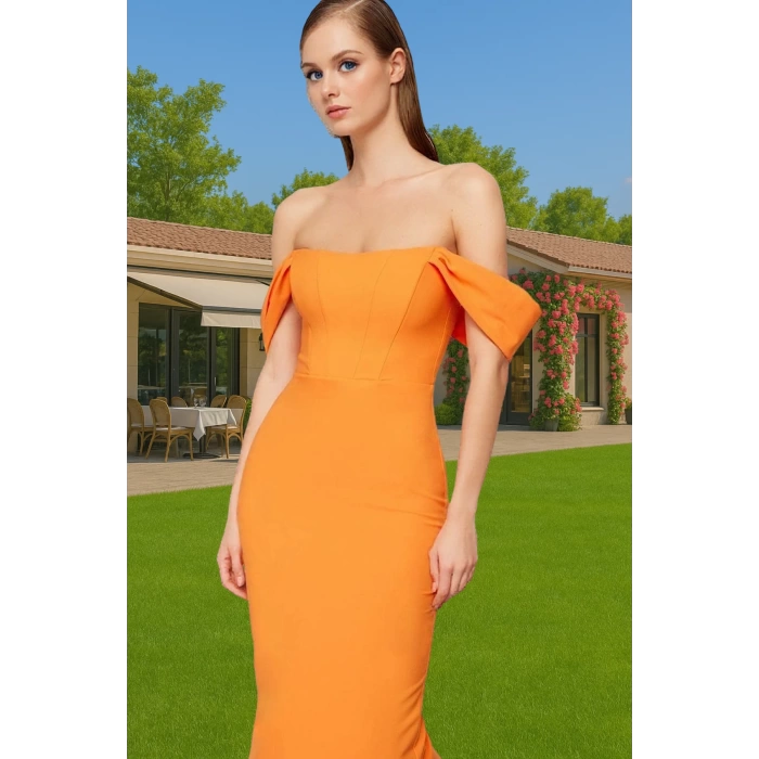 Leopar Desenli Midi Boy Bodycon Abiye Elbise Polyester Karışımlı Yazlık Yüksek Kalite Seçkin Malzeme