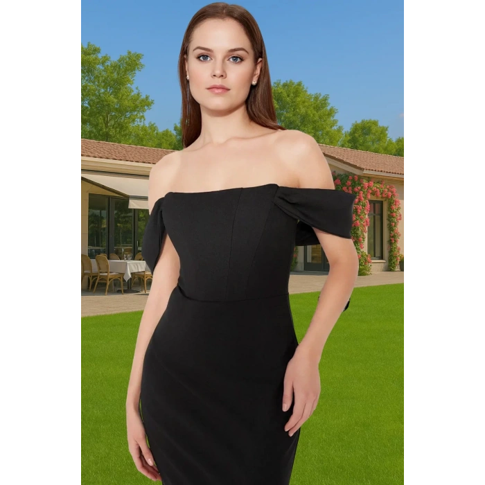 Leopar Desenli Midi Boy Bodycon Abiye Elbise Polyester Karışımlı Yazlık Yüksek Kalite Seçkin Malzeme