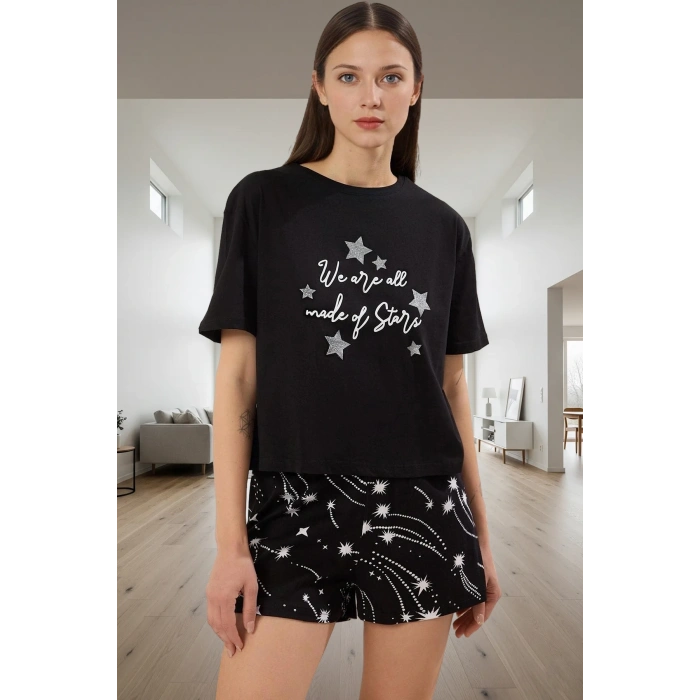 Mantar Desenli Pamuklu Pijama Takımı Rahat ve Şık Uyku Görünüm Modern Stil