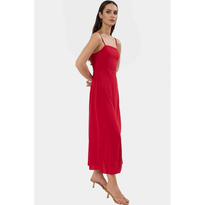 Maxi A line Viskoz Dokuma Elbise Günlük Şıklık İçin Seçkin Malzeme Şık Görünüm Modern Stil