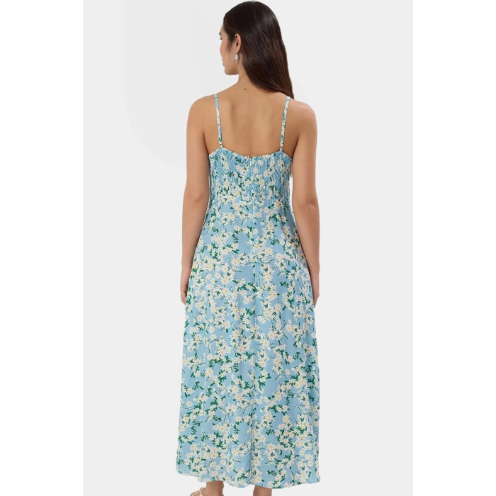 Maxi A line Viskoz Dokuma Elbise Günlük Şıklık İçin Seçkin Malzeme Şık Görünüm Modern Stil