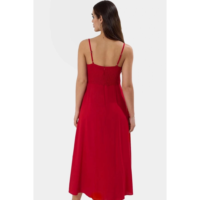 Maxi A line Viskoz Dokuma Elbise Günlük Şıklık İçin Seçkin Malzeme Şık Görünüm Modern Stil