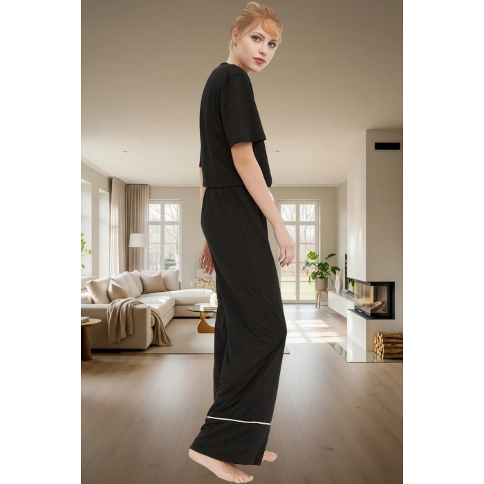 Melanj Örme Pijama Takımı Unicorn Baskı Pamuklu Rahat Seçkin Malzeme Ve Şık