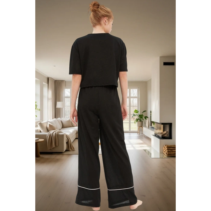 Melanj Örme Pijama Takımı Unicorn Baskı Pamuklu Rahat Seçkin Malzeme Ve Şık