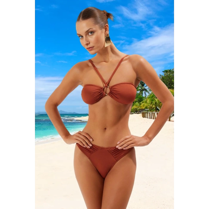 Modern Çapraz Bikini Takımı Plaj Ve Havuz İçin Klora Dayanıklı Hızlı Kuruyan Özel Tasarım