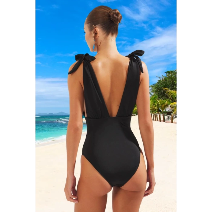Modern Derin V Yaka Mayo Premium Kalite Esnek Kumaş Şık Detaylı Özel Tasarım Swimsuit