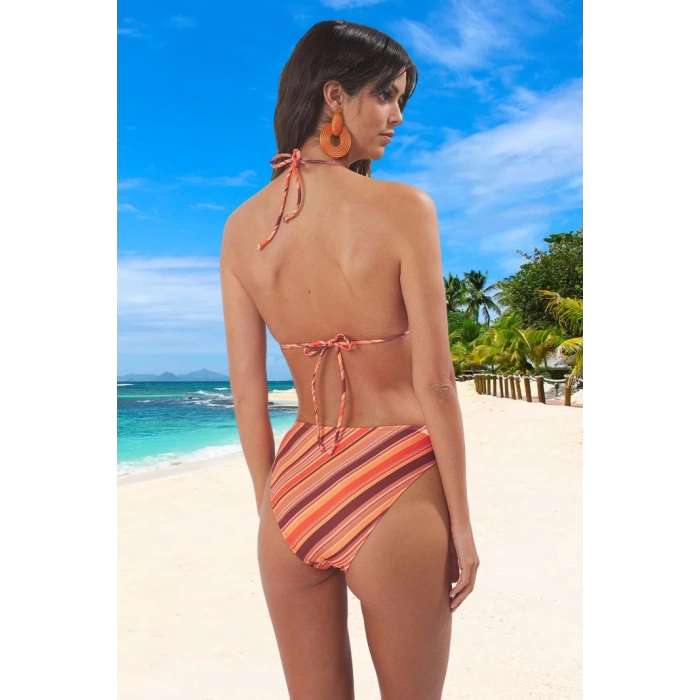 Modern Desenli Bikini Takımı Plaj Ve Havuz İçin UV Korumalı Ergonomik Kesim Esnek Kumaş