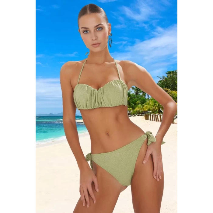 Modern Drape Bikini Takımı Yaz Koleksiyonu Klora Dayanıklı Ergonomik Kesim Yüksek Konfor