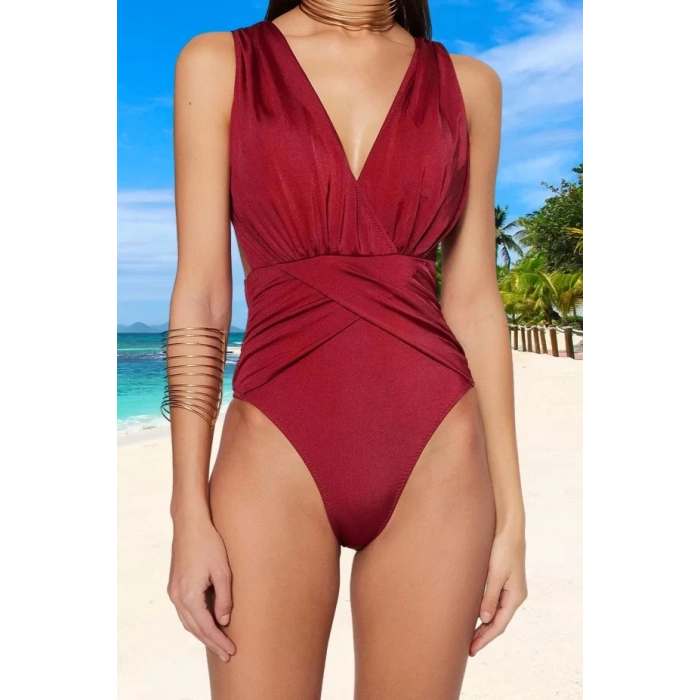 Modern Drape Mayo Yüksek Konfor Yüzme Kıyafeti Swimsuit Mayosu Özel Tasarım