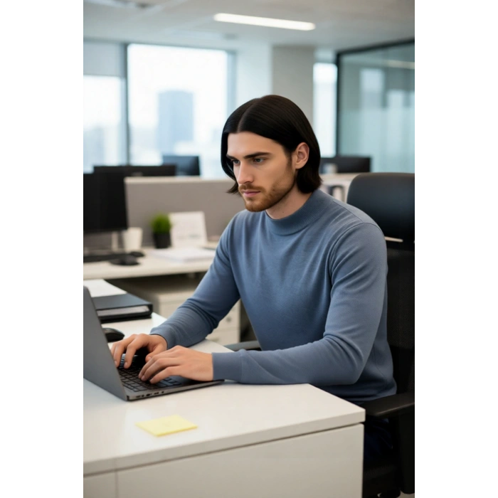 Modern Erkek Triko Kazak Fitted Kesim Dik Yaka Uzun Kollu Rahat Pamuklu Karışım Basic Stil Kış ve