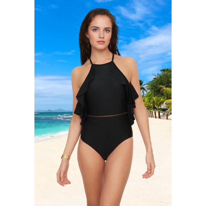 Modern Halter Mayo Hızlı Kuruyan Plaj Mayosu Banyo Kıyafeti Deniz Yüzme