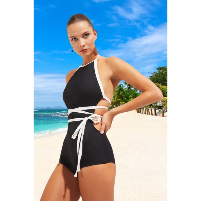 Modern Halter Mayo Plaj Ve Havuz İçin Yüzme Mayosu UV Korumalı Yaz Koleksiyonu Swimsuit