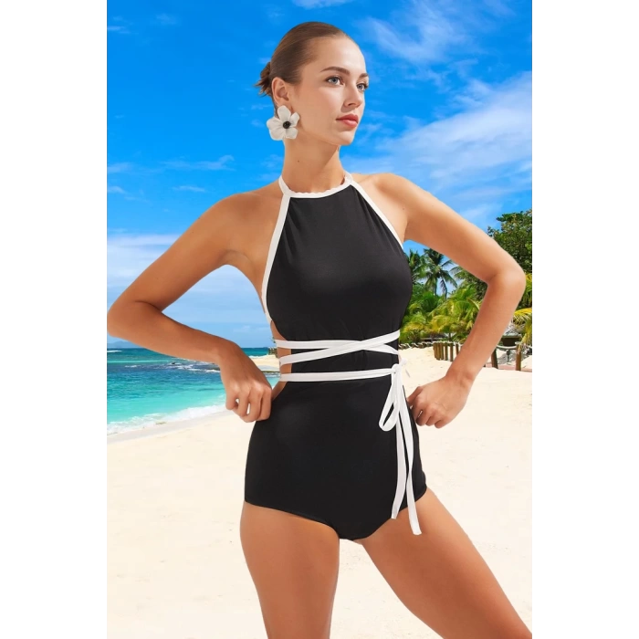 Modern Halter Mayo Plaj Ve Havuz İçin Yüzme Mayosu UV Korumalı Yaz Koleksiyonu Swimsuit